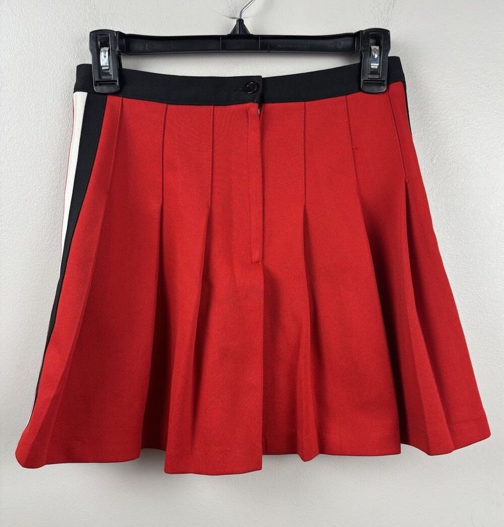 Vtg 80’s VARSITY Red/Black School Cheerleader Uniform Top & Skirt Cheer Costume - Picture 7 of 10